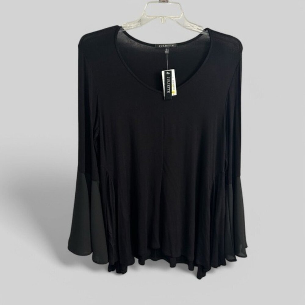 Juliette boutique New flared sleeve whimsigoth black top size Medium witchy